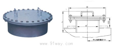 GRK系列垂直吊(水平吊)人孔外形尺寸