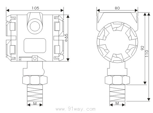 UH502型壓力變送器外形尺寸