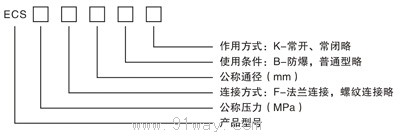 ECS系列電磁二通閥型號說明