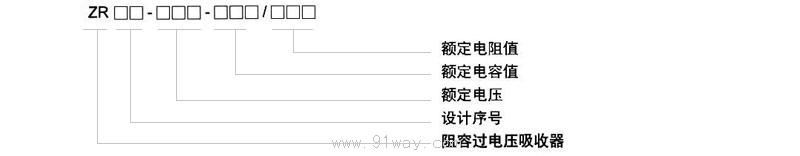 ZR20型系列阻容過電壓吸收器型號說明