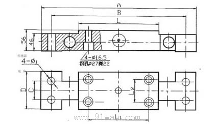XJ-T03型軸承座式荷重傳感器外形尺寸
