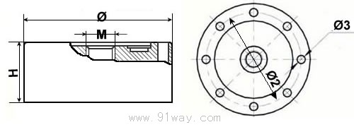 XJ-L01系列輪輻拉壓傳感器外形尺寸