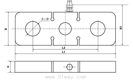 XJ-L02板環(huán)式拉力傳感器外形尺寸