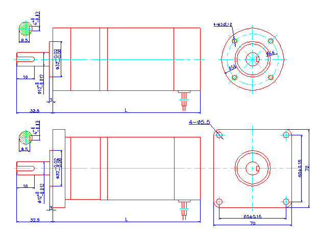56JBX-57ZYN系列行星減速電機外形尺寸