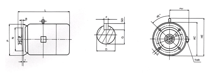 YTPS系列變頻調(diào)速三相異步電動(dòng)機(jī)安裝尺寸1