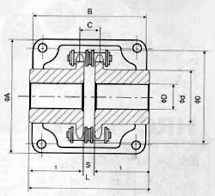 KC型滾子鏈聯軸器外形尺寸