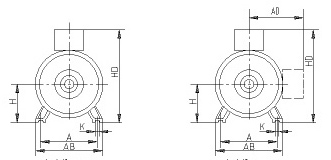 AEJ系列鋁殼電磁制動三相電機安裝尺寸1