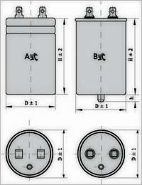 CBB65型金屬化聚丙烯膜介質電容器外形尺寸