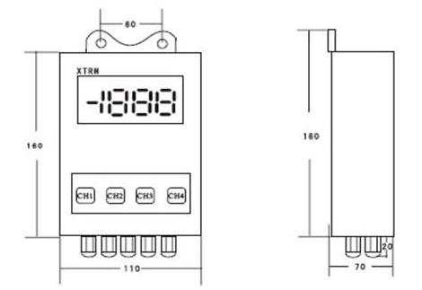 XTRM-2215/3215/4215溫度遠傳監測儀外形尺寸