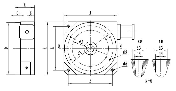 TK21系列數控回轉工作臺外形尺寸