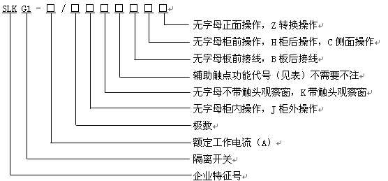 SLKG系列隔離開關型號說明