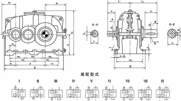 ZDZ,ZLZ,ZSZ系列圓柱齒輪減速器外形尺寸2
