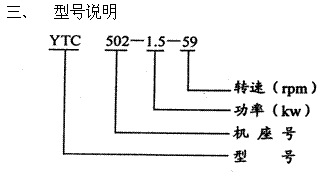 YTC系列齒輪減速電機(jī)型號(hào)說(shuō)明