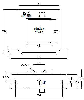CS1500CF系列霍爾電流傳感器外形尺寸