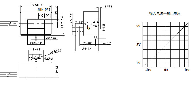 CS600BT3型霍爾電流傳感器安裝尺寸及特性曲線