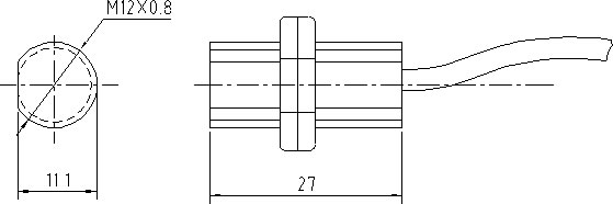 HCL201型霍爾齒輪傳感器外形尺寸