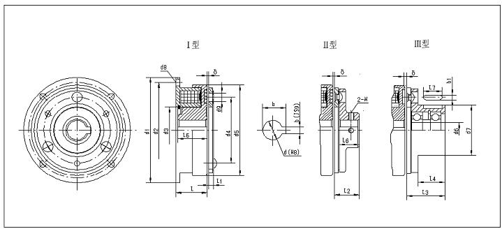 BDL1系列電磁離合器安裝尺寸1