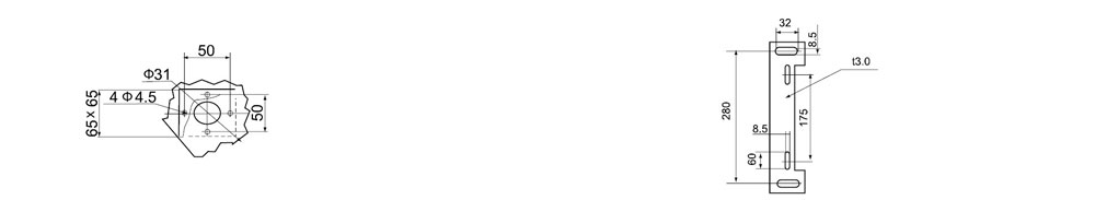 DGL系列1000~4000A隔離開關開孔尺寸