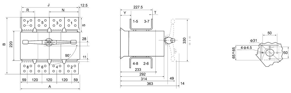 DGL系列1000~4000A隔離開關安裝示意圖1