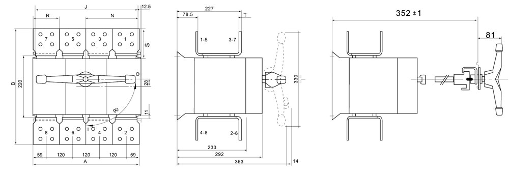 DGL系列1000~4000A隔離開關安裝示意圖2