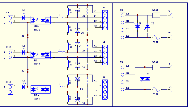 SW03A三回路晶閘管功率擴(kuò)展器原理圖