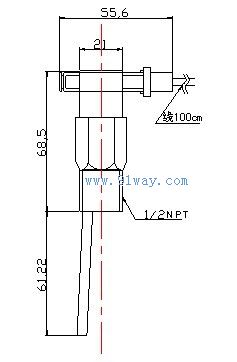 YWFS21擋板式流量開關外形尺寸