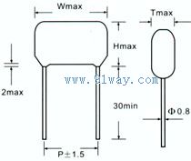 CBB81高壓金屬化聚丙烯膜/箔式電容器外形尺寸