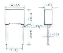 CIS抑制電磁干擾與電源網絡連接用電容器外形尺寸
