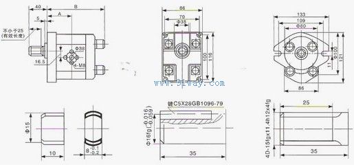 CBN-E300系列齒輪泵外形尺寸