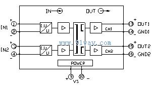 G-211兩入兩出信號隔離器原理圖