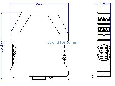 G-211兩入兩出信號隔離器外形尺寸
