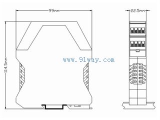 G-512熱電偶信號分配器外形尺寸