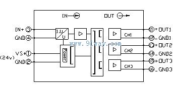 G-113直流信號分配器(一入三出)原理圖