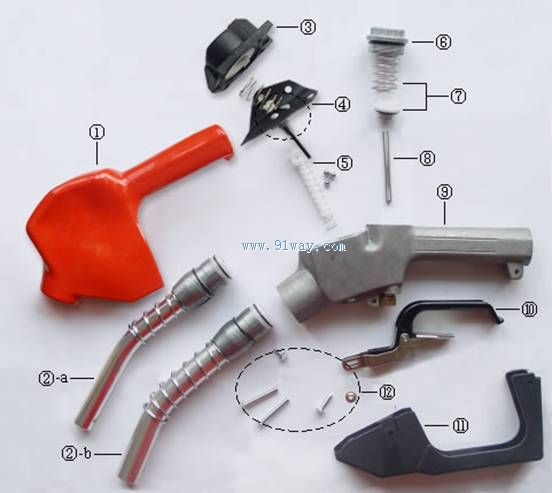 11B自封加油槍裝配圖