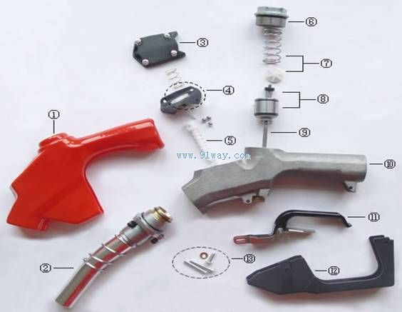 120自封加油槍裝配圖