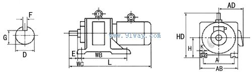 JZTY系列電磁調速電動機外形及安裝尺寸