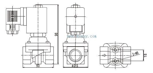 ZS系列二位二通直動式電磁閥外形尺寸