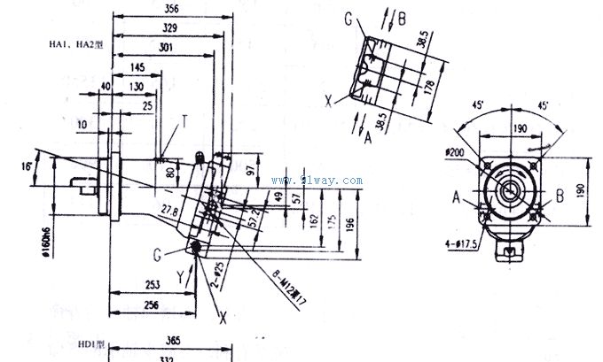 A6V2系列斜軸式變量馬達外形尺寸