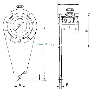 NYD(NJ)型接觸式楔塊逆止器外形尺寸