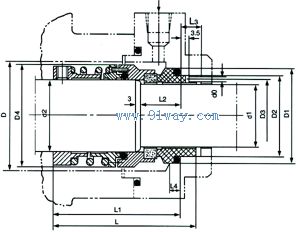 B43型機械密封外形及安裝尺寸