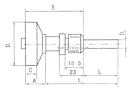 WSS-401F防腐型雙金屬溫度計外形尺寸