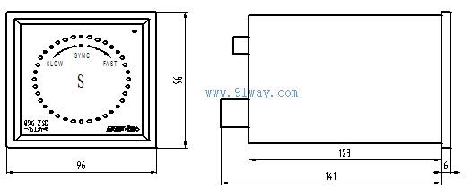 Q144-ZSB帶并車脈沖輸出型同步指示器外形尺寸