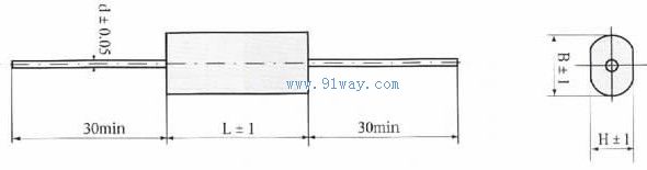 CL20A型金屬化聚酯膜介質直流固定電容器外形尺寸