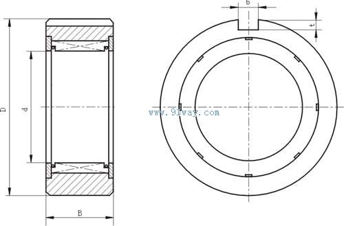 B200型單向超越離合器外形尺寸