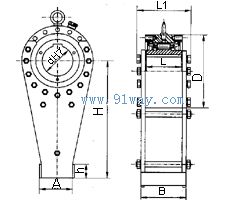 NYD220-450型接觸式低速逆止器外形尺寸