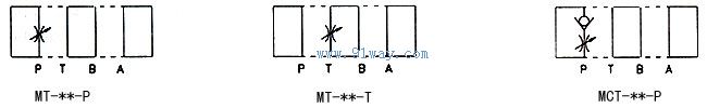 MT-02/03疊加式節流閥液壓符號
