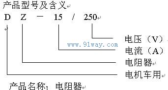 DZ-15/250,QZX27-1架線電機車用電阻器型號說明