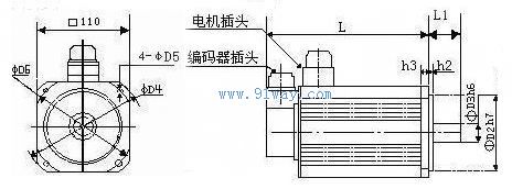 110L-M20/30NS系列交流伺服電機安裝尺寸