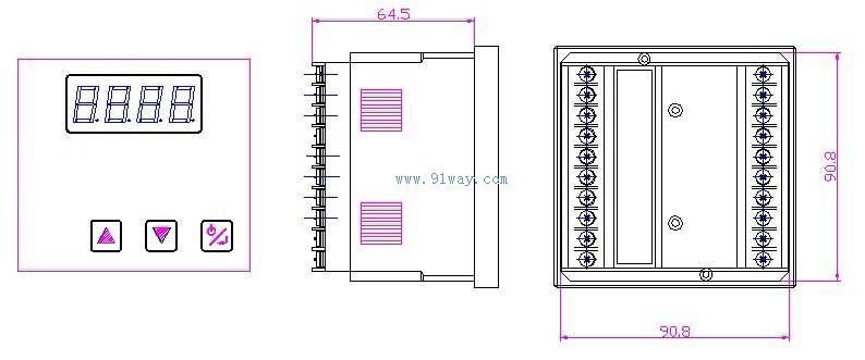 DEC系列電磁調速電機控制器安裝尺寸