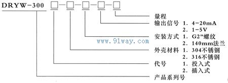 DRYW-300信號轉換器型號說明
